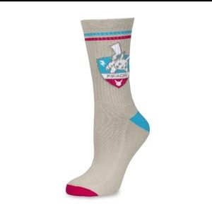 Pikachu Pokémon Sports Gray Athletic Socks (One Size-Adult)